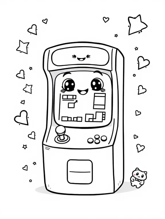 adorable arcade machine illustration