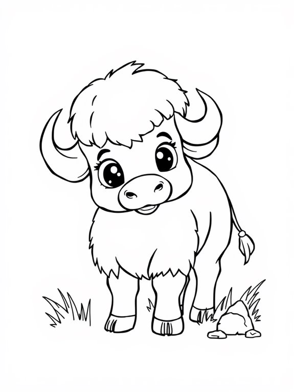 adorable buffalo coloring page