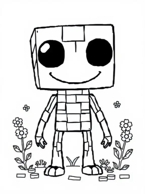 adorable enderman coloring page