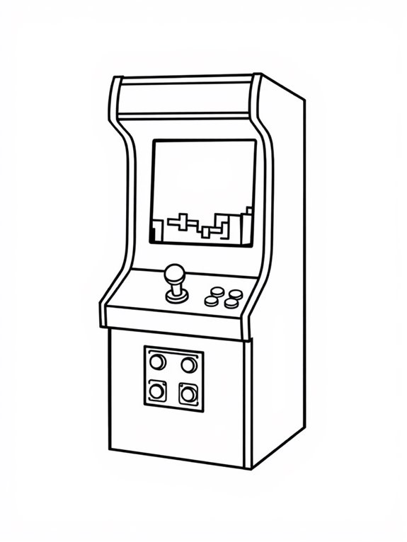 arcade machine coloring page