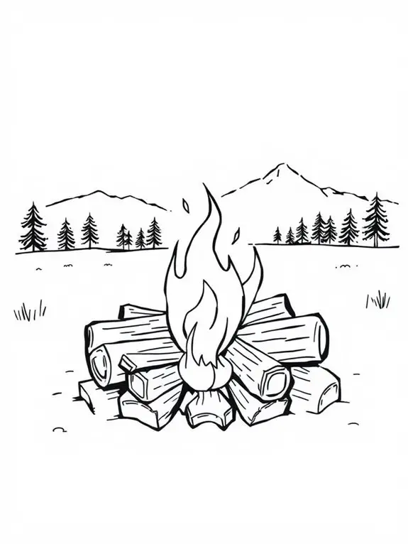 campfire coloring page fun