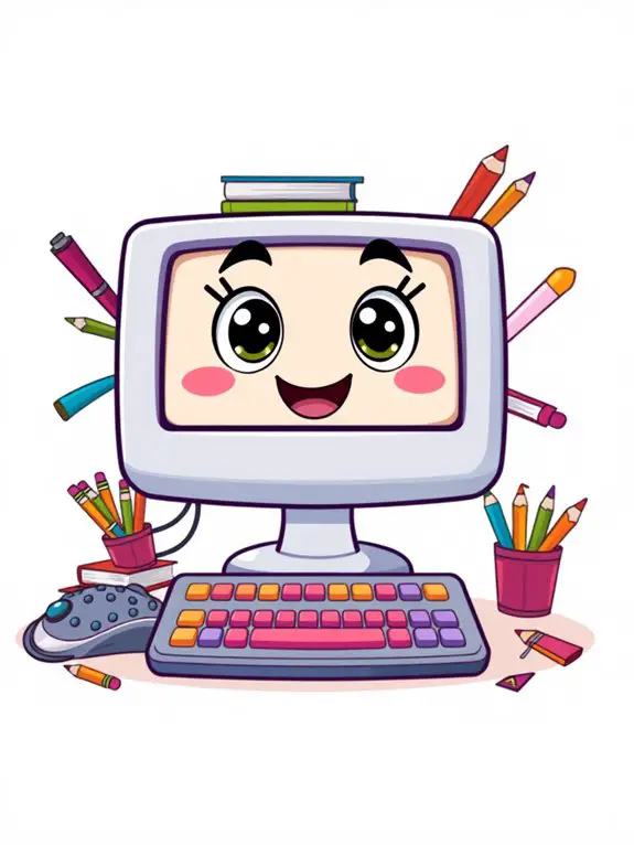 cartoon desktop computer clipart