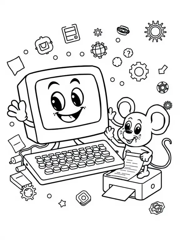 colorful cartoon computer characters