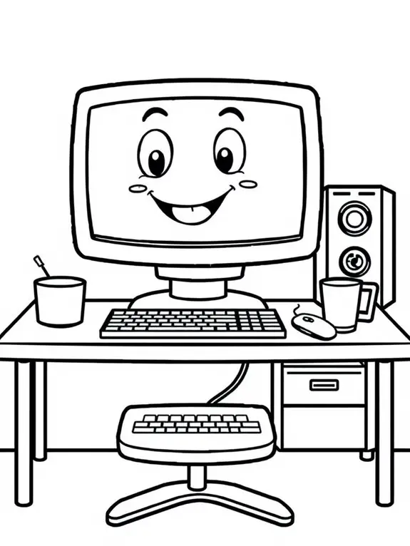 colorful cartoon computer illustration