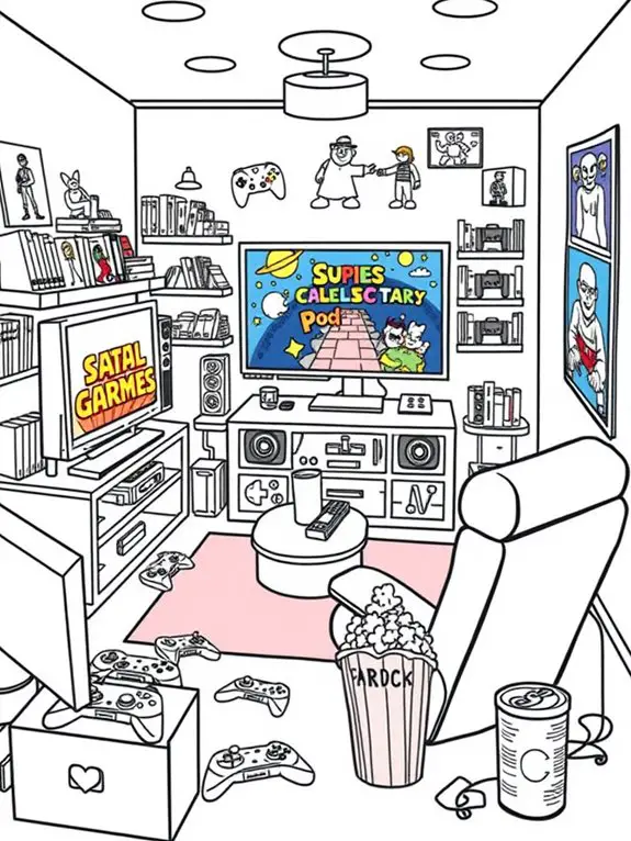 colorful cartoon gaming room