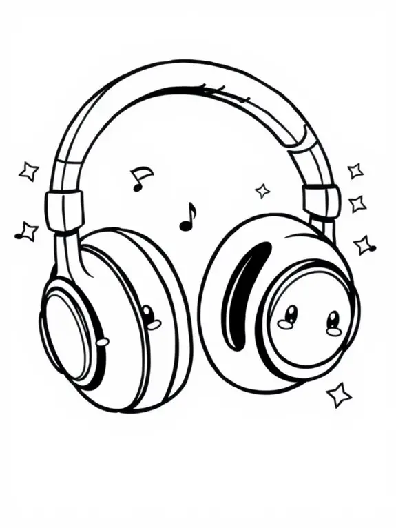 colorful cartoon headphones design