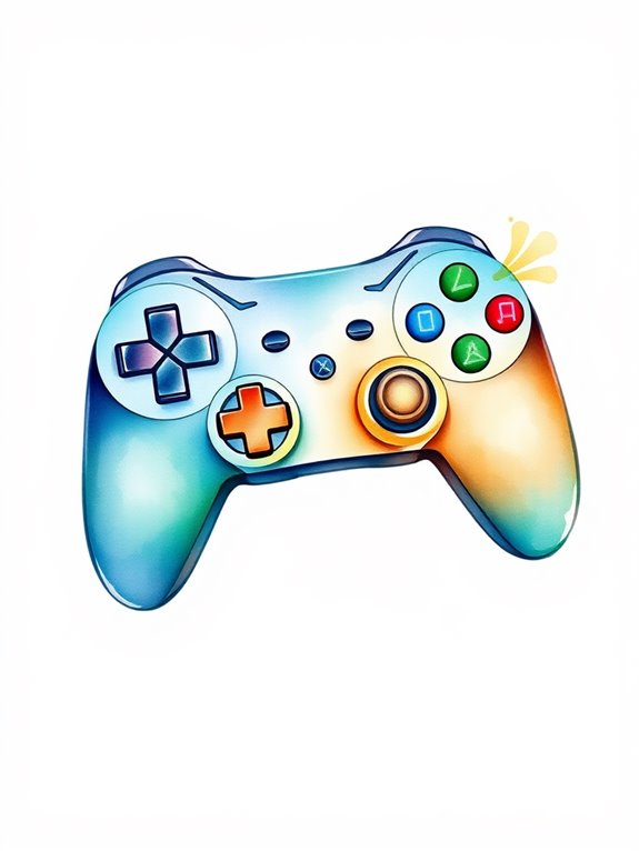 colorful gaming controller illustration