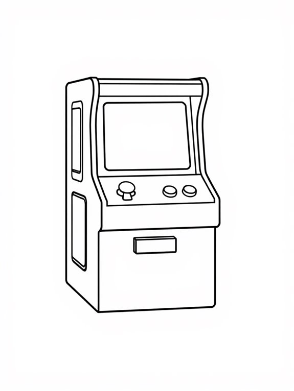 coloring page arcade machine