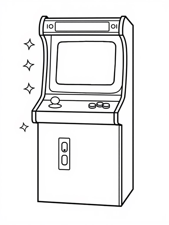 coloring page arcade machine