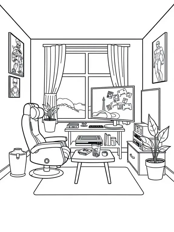 coloring page for gamers