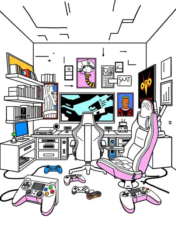 coloring page for gamers