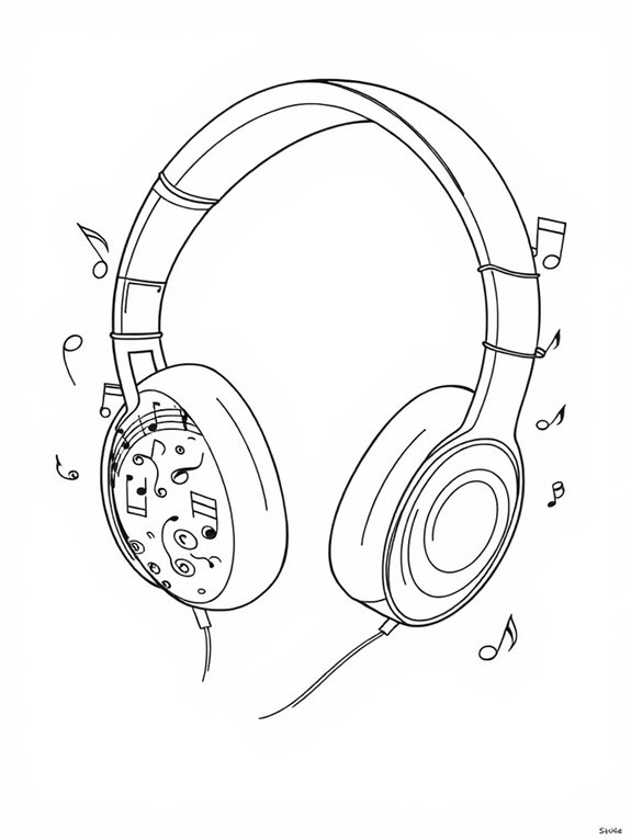 coloring page for headphones