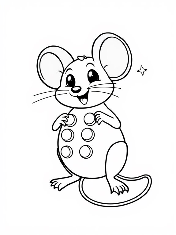 coloring page for mouse