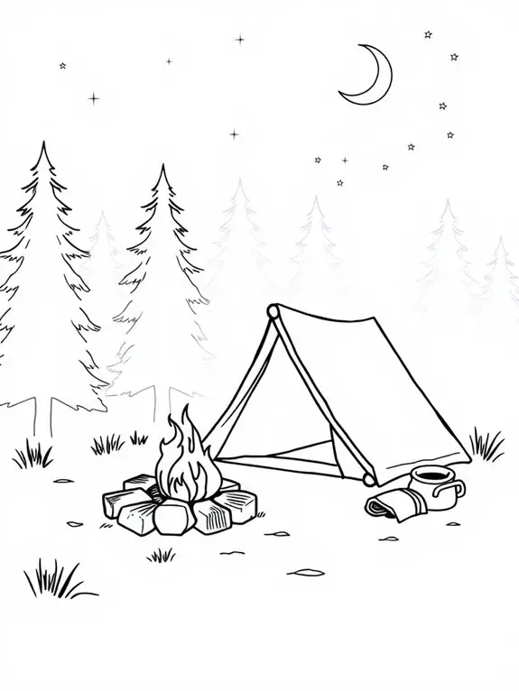 coloring page of camping