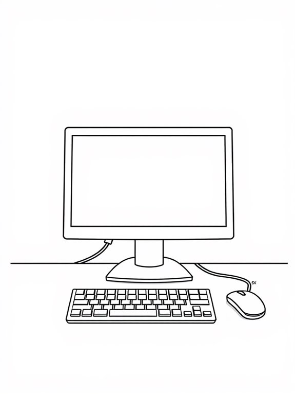 coloring page of desktop