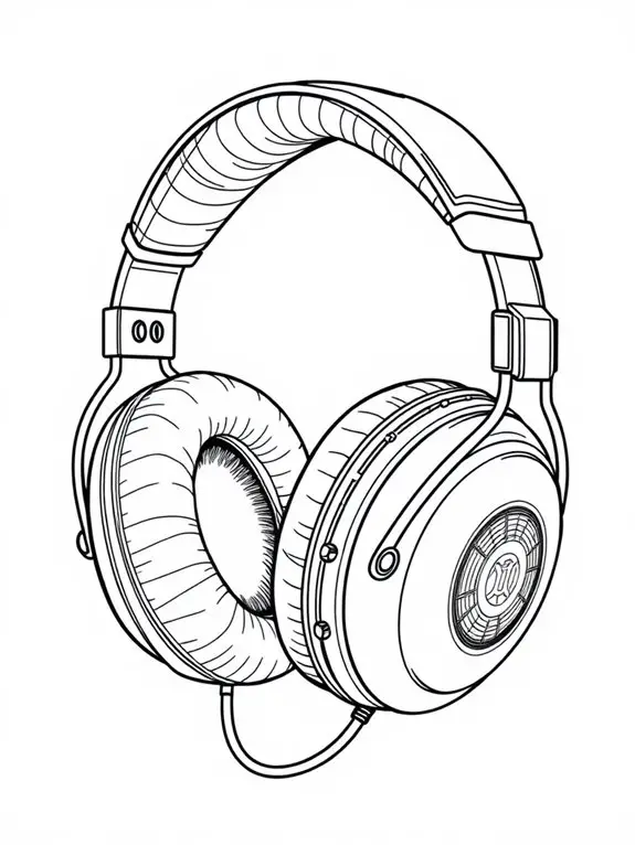 coloring page of headphones