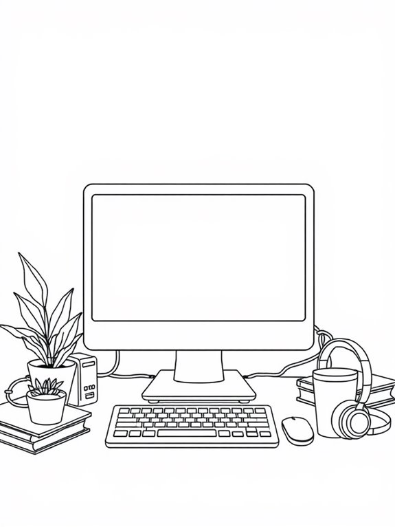 computer accessories coloring page