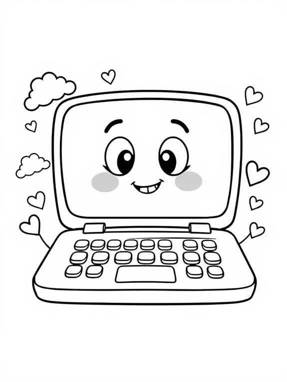 cute cartoon laptop illustration