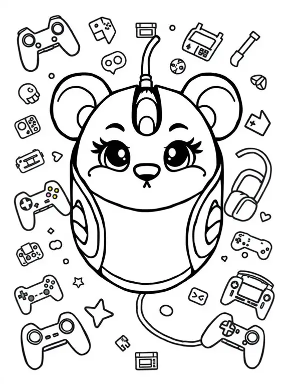 cute gaming mouse illustration