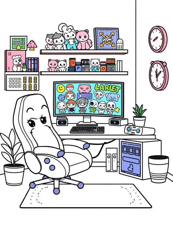 cute gaming room scene