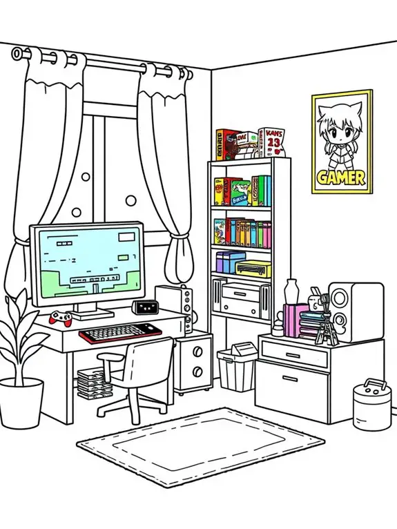 cute gaming room scene