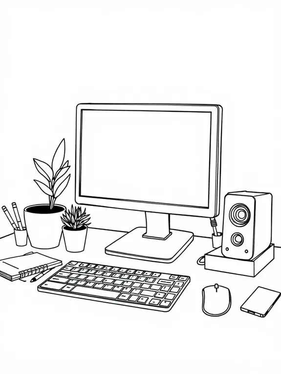 desktop pc coloring page