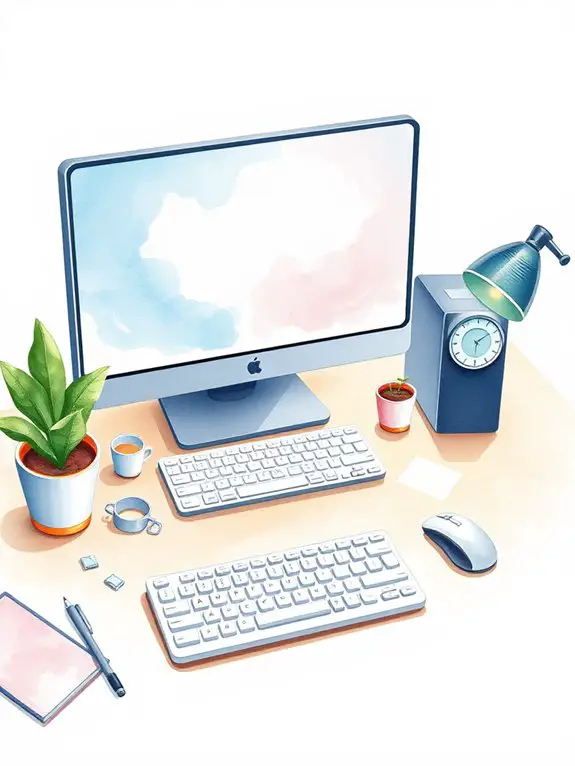 desktop pc watercolor artwork