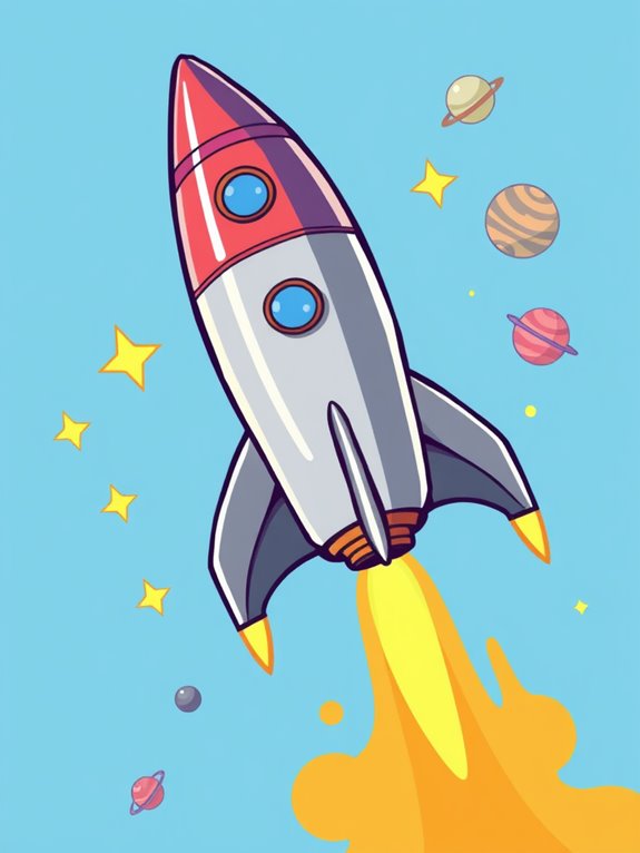 elon musk rocket ship illustration