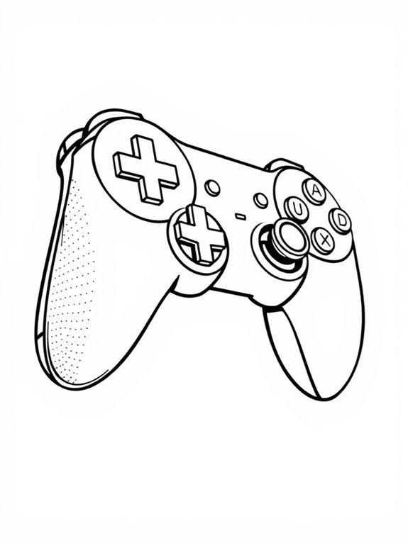 game controller coloring page