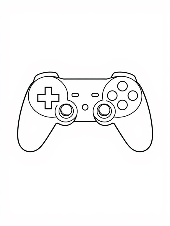 game controller coloring page