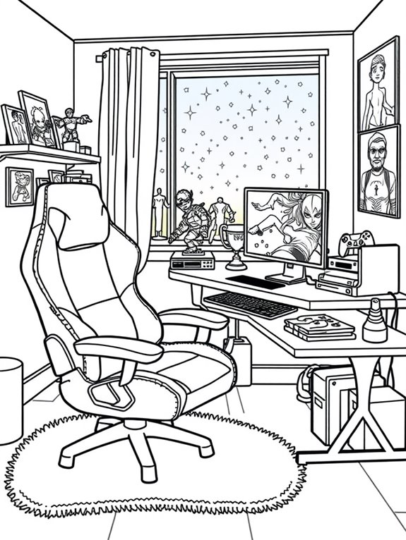 Color Play Ultimate Gaming Setup Coloring Pages For Kids