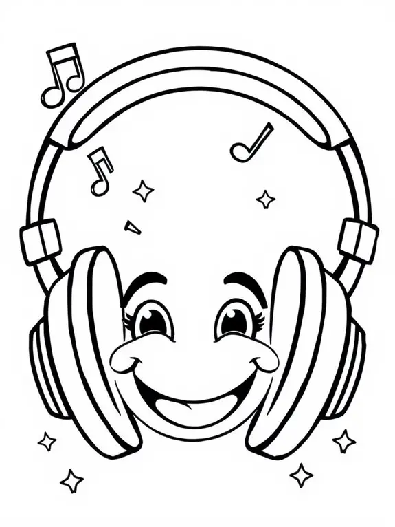 happy face headphones art