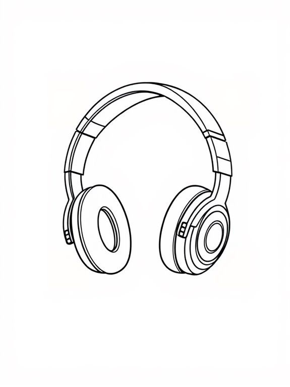 headphones coloring page design