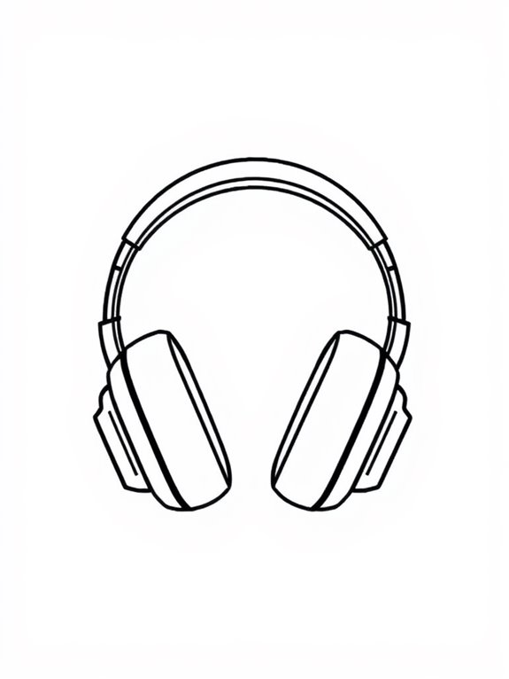 headphones coloring page design