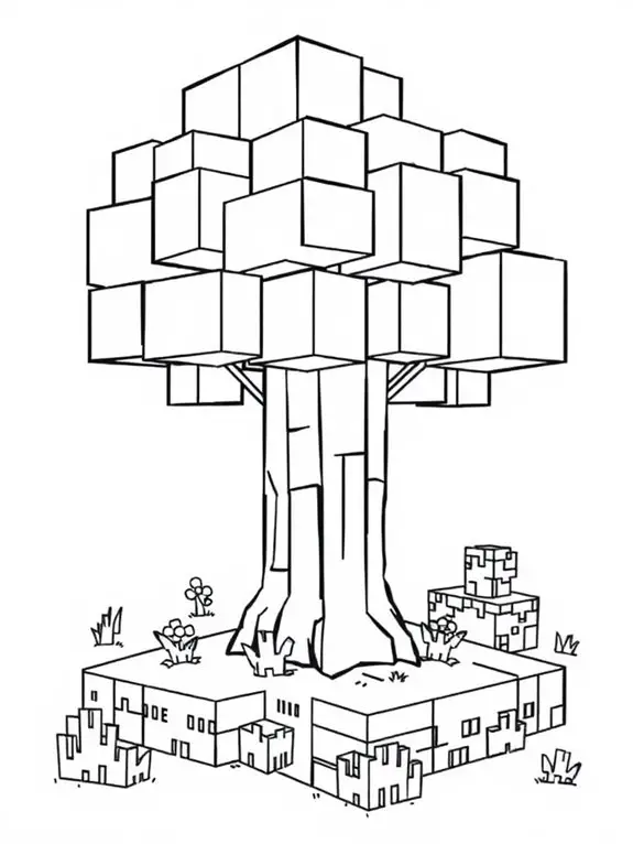 minecraft nature coloring page