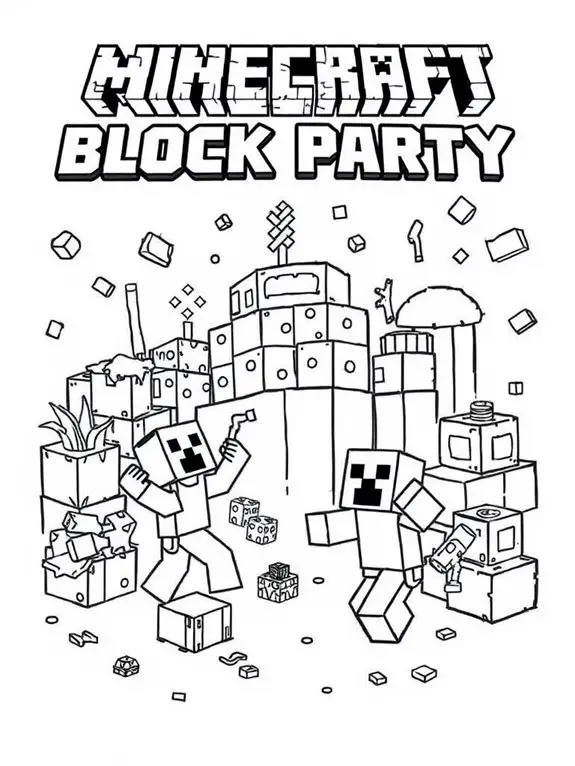 minecraft themed coloring page