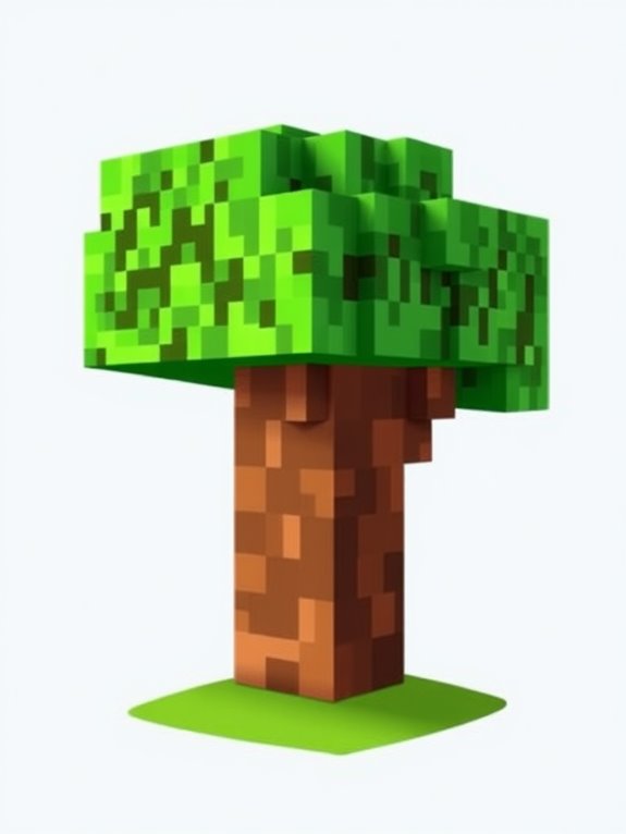 minecraft tree illustration design