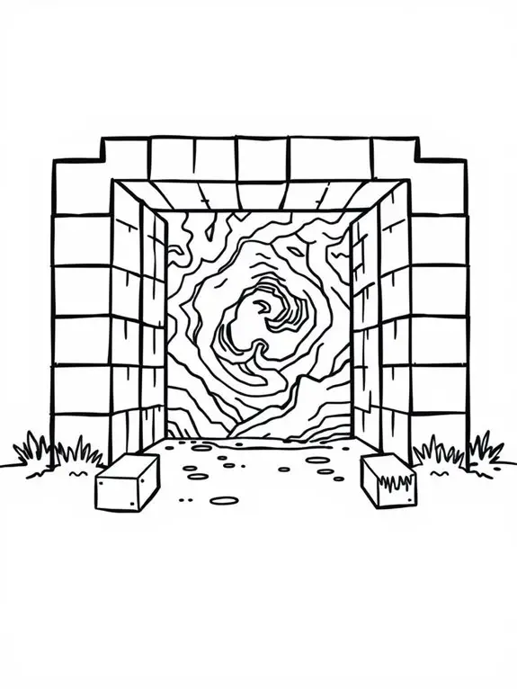 nether portal coloring page