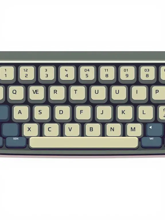 retro style keyboard clipart