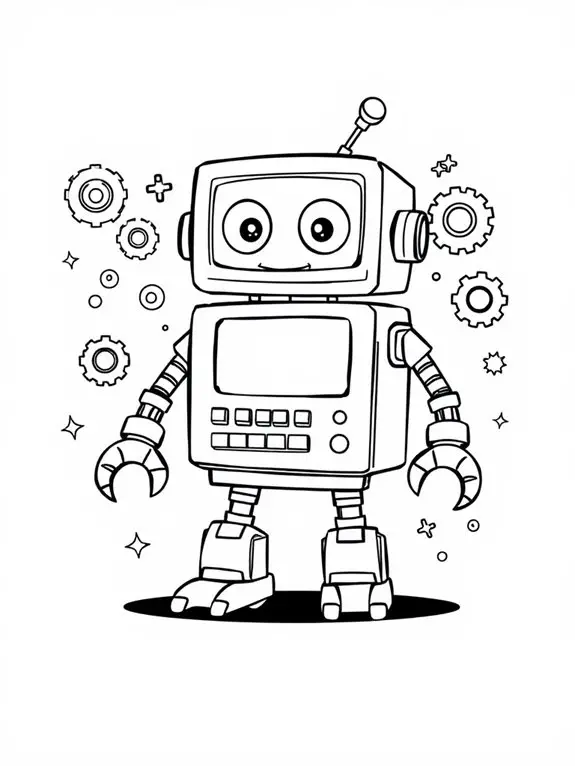 robot coloring page activity