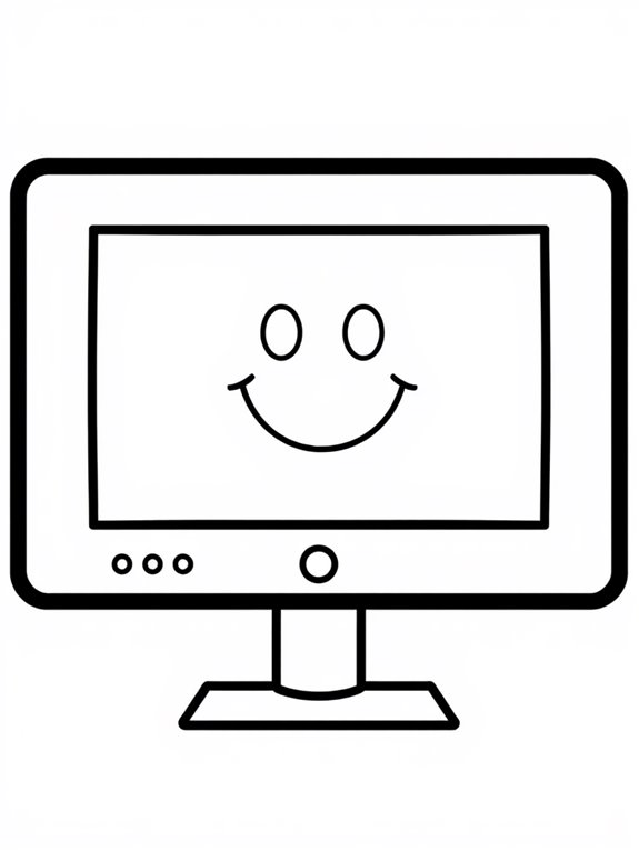 smiley face computer coloring page