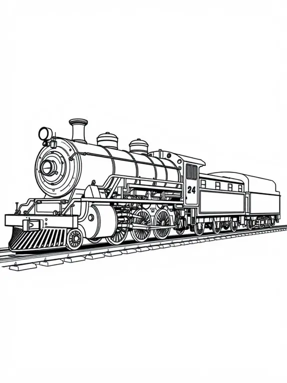 train coloring page art