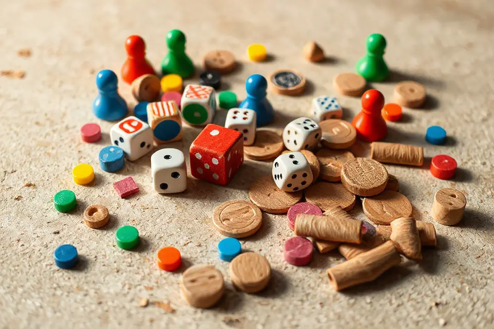 abstract board game components