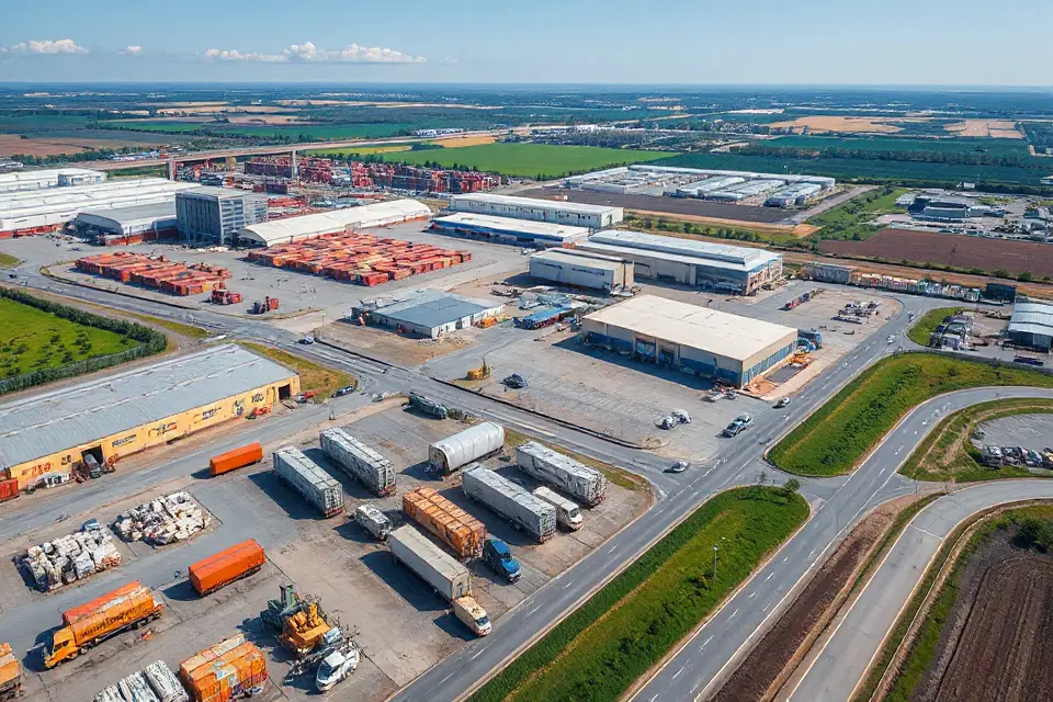 aerial view of industry