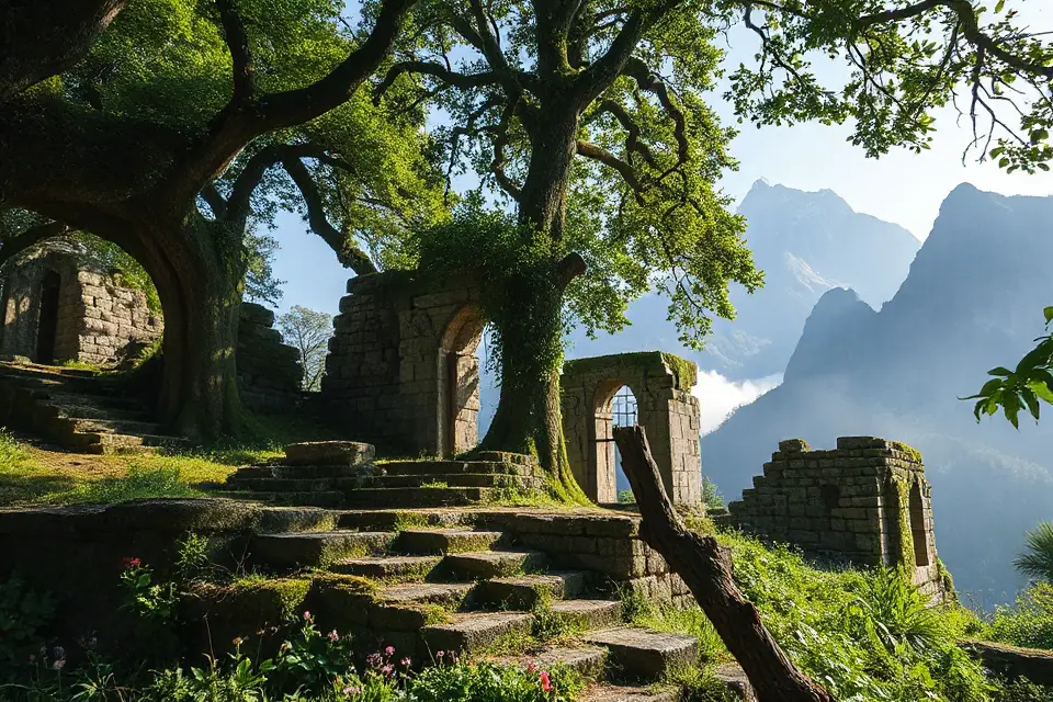 ancient ruins in nature