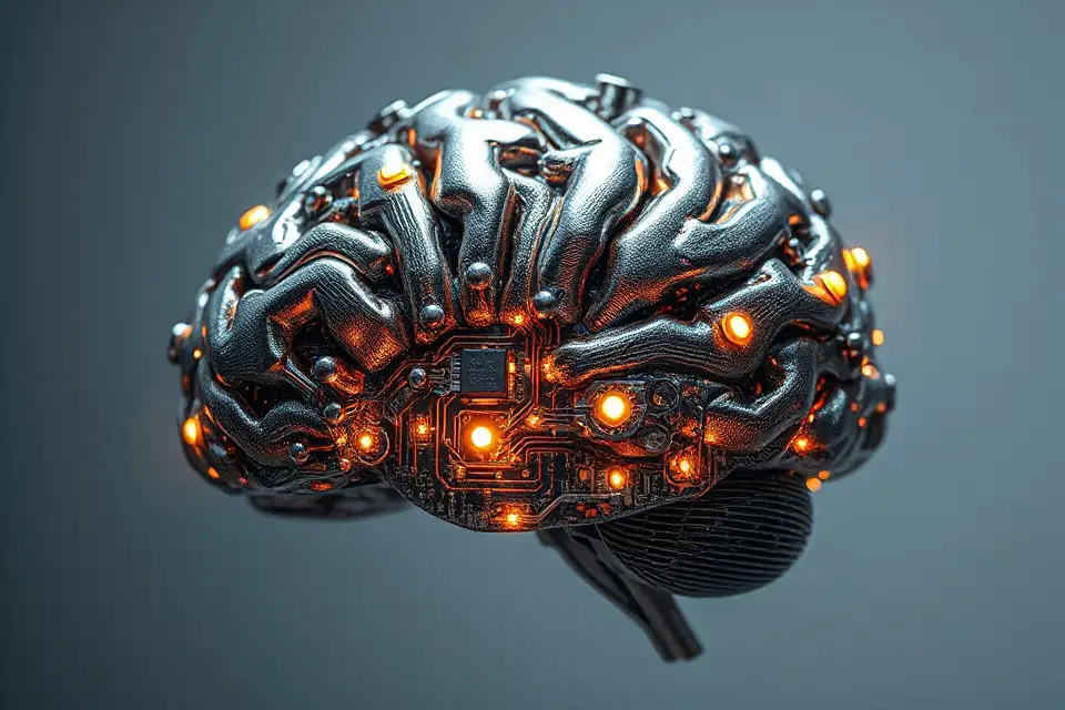 circuit patterned brain illustration