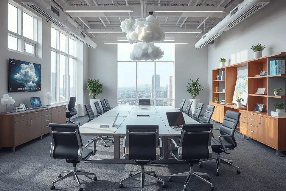 cloud themed office decor photo