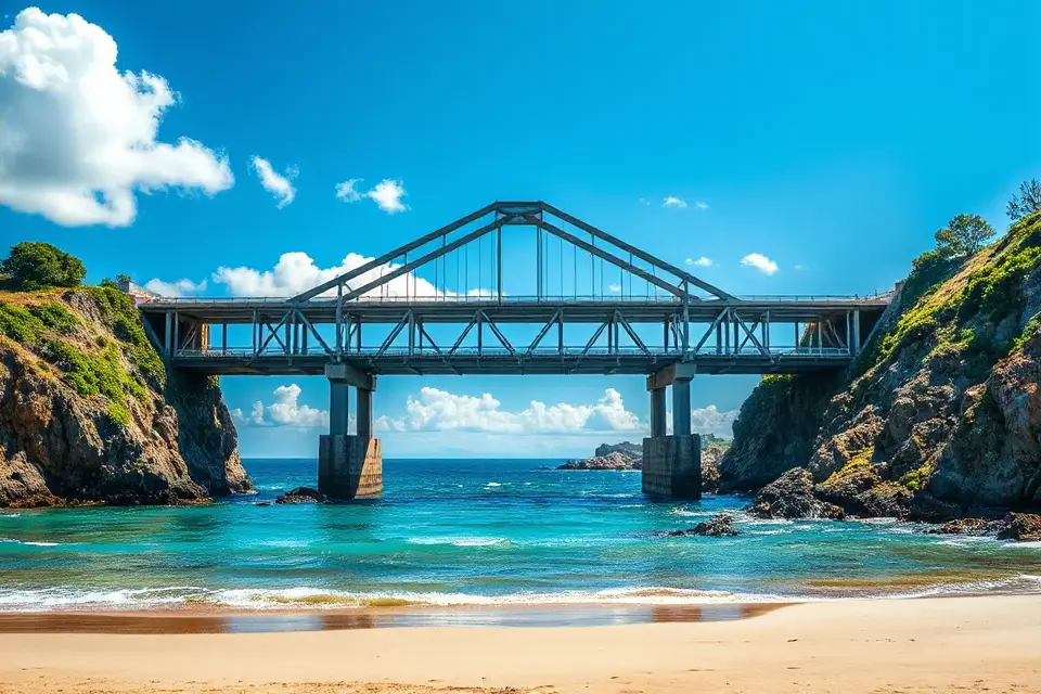 coastal bridge tranquility photo