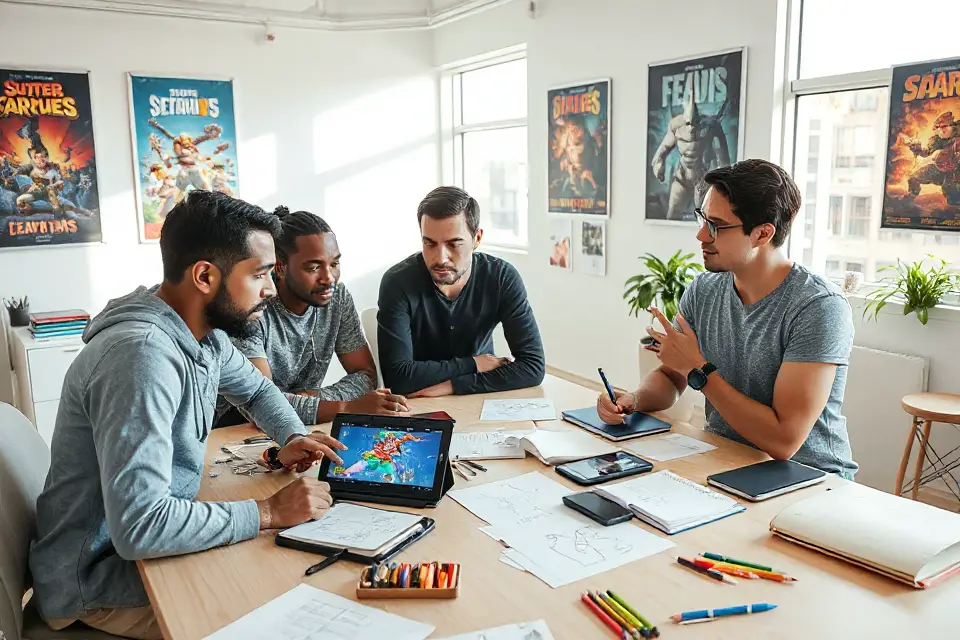 collaborative game design brainstorming