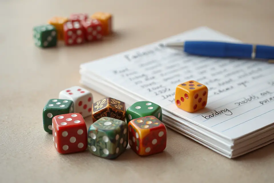colorful dice game night